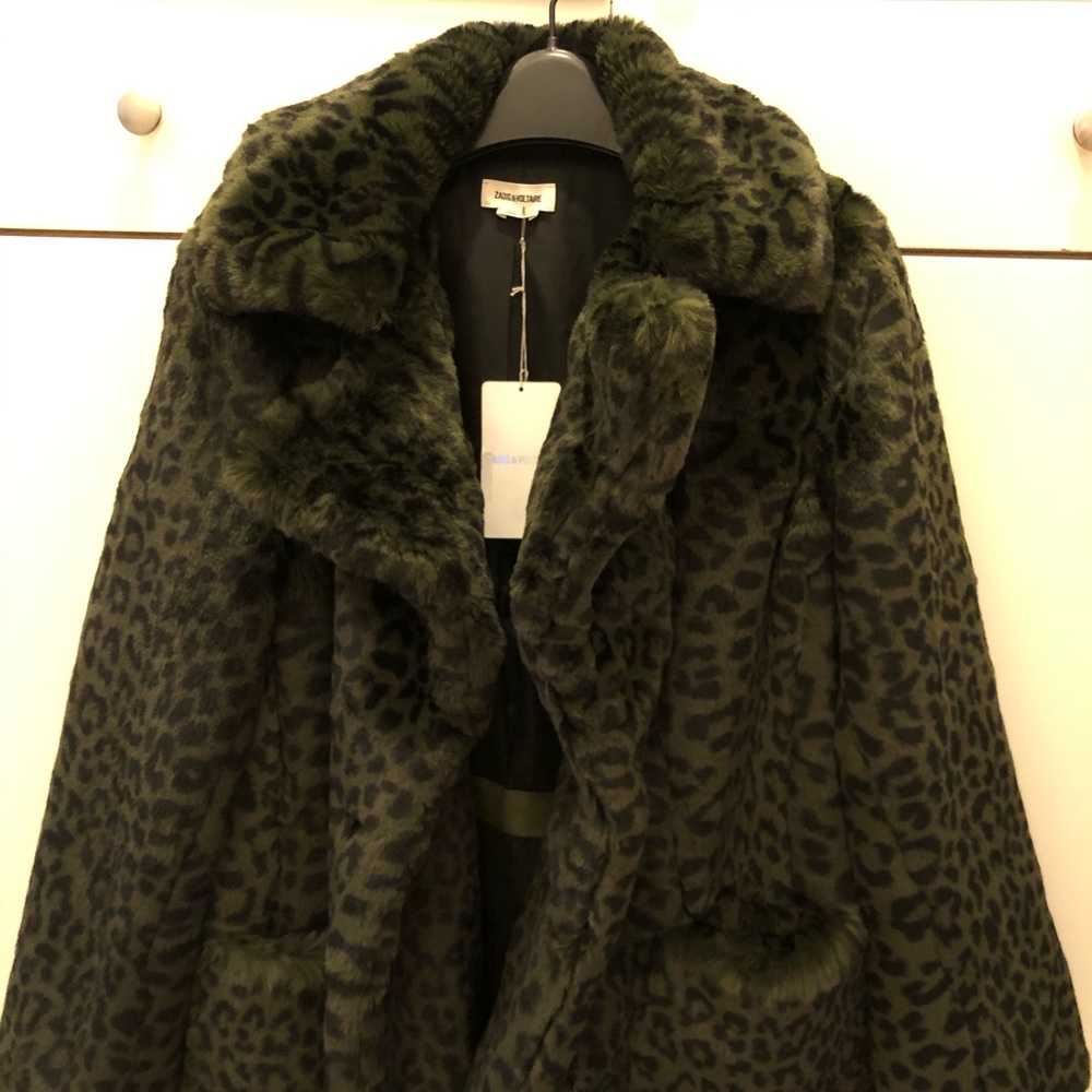 Chic Faux Fur Leopard Print Coat